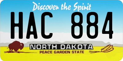 ND license plate HAC884