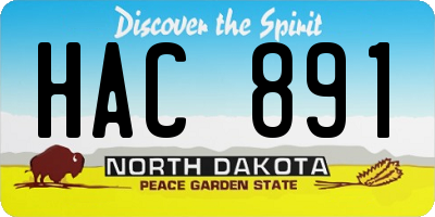 ND license plate HAC891
