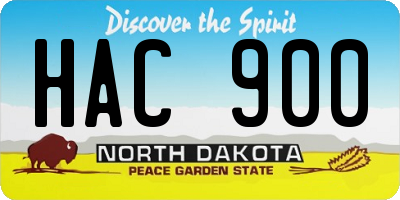 ND license plate HAC900
