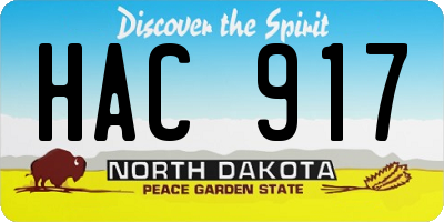 ND license plate HAC917