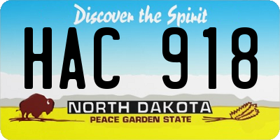 ND license plate HAC918