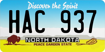 ND license plate HAC937