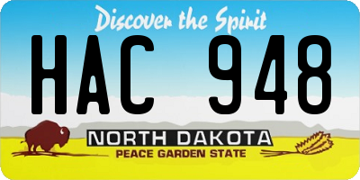 ND license plate HAC948