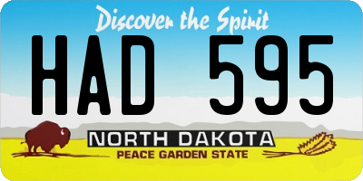 ND license plate HAD595