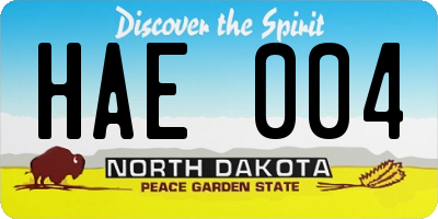 ND license plate HAE004