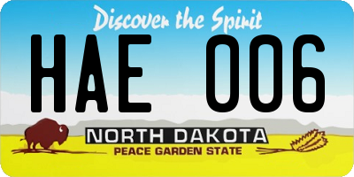 ND license plate HAE006