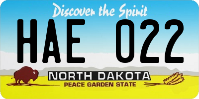 ND license plate HAE022