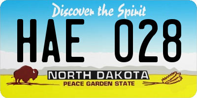 ND license plate HAE028
