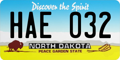 ND license plate HAE032