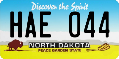 ND license plate HAE044