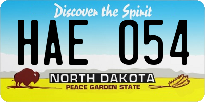 ND license plate HAE054