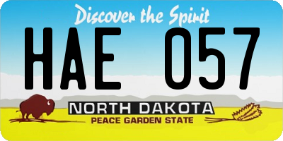 ND license plate HAE057