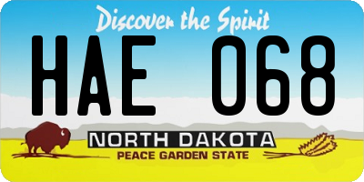 ND license plate HAE068