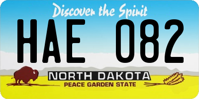 ND license plate HAE082