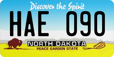 ND license plate HAE090