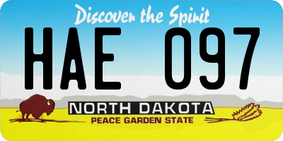 ND license plate HAE097