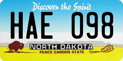 ND license plate HAE098