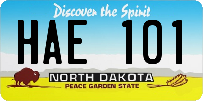 ND license plate HAE101