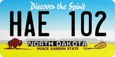 ND license plate HAE102