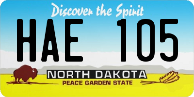 ND license plate HAE105