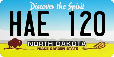 ND license plate HAE120