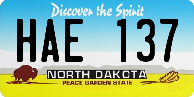 ND license plate HAE137