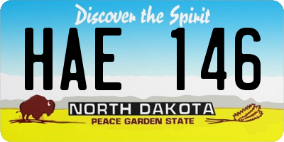 ND license plate HAE146