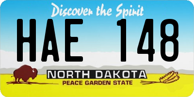 ND license plate HAE148