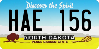 ND license plate HAE156