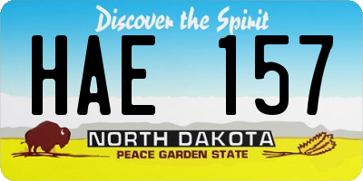 ND license plate HAE157