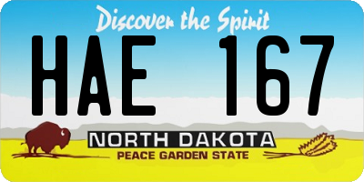 ND license plate HAE167