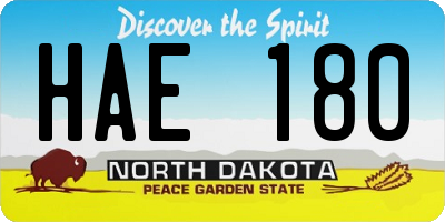 ND license plate HAE180