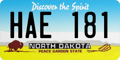 ND license plate HAE181