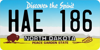 ND license plate HAE186