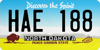 ND license plate HAE188