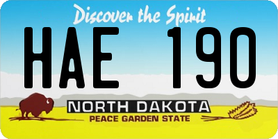 ND license plate HAE190
