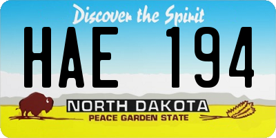 ND license plate HAE194