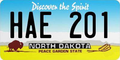 ND license plate HAE201