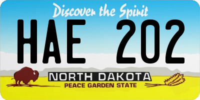 ND license plate HAE202