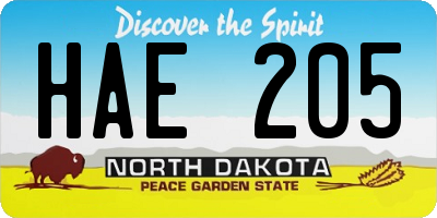 ND license plate HAE205