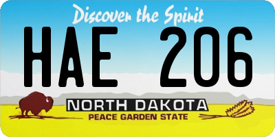 ND license plate HAE206