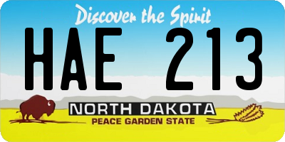 ND license plate HAE213