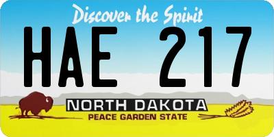 ND license plate HAE217
