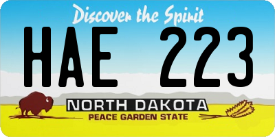 ND license plate HAE223