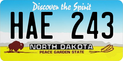 ND license plate HAE243