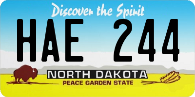 ND license plate HAE244