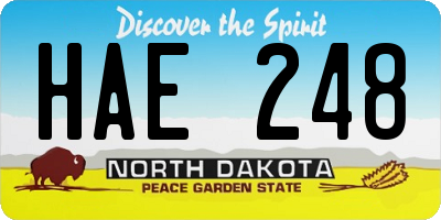 ND license plate HAE248