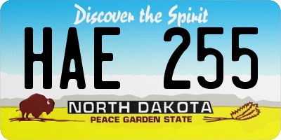 ND license plate HAE255