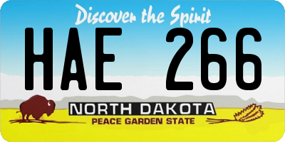 ND license plate HAE266