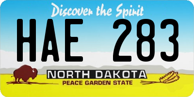 ND license plate HAE283